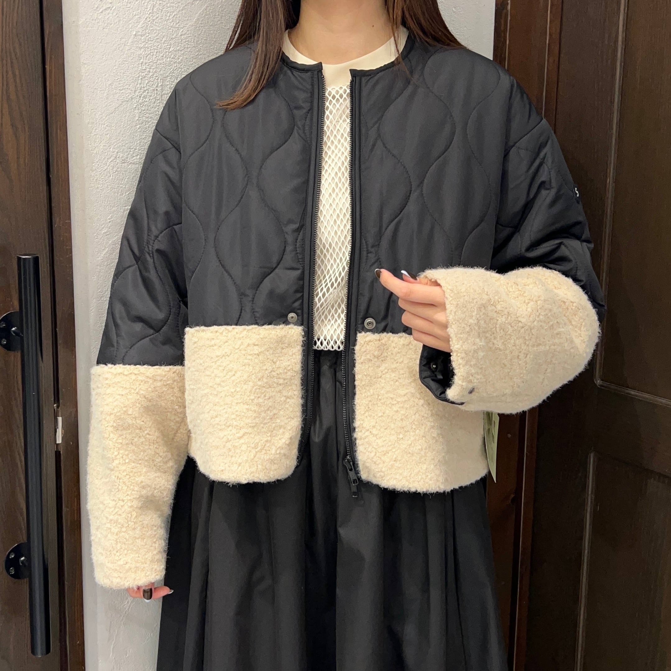 ブランバスク BLANC basque ジャケットタグ付き未使用 blanc basque (ブランバスク) ボア×ソフトメルトン ライダース