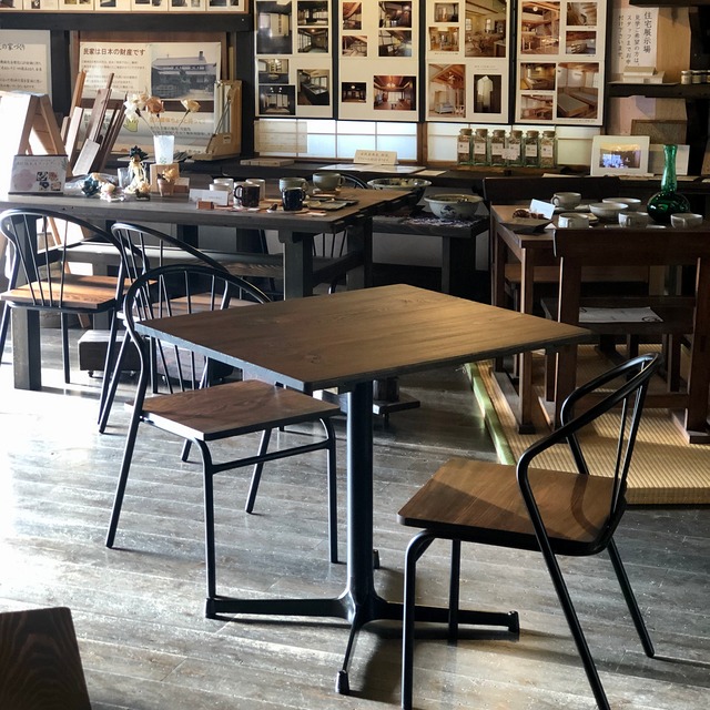 古材パイプ脚カフェテーブル(天板二枚はぎ) | 古材とアンティーク