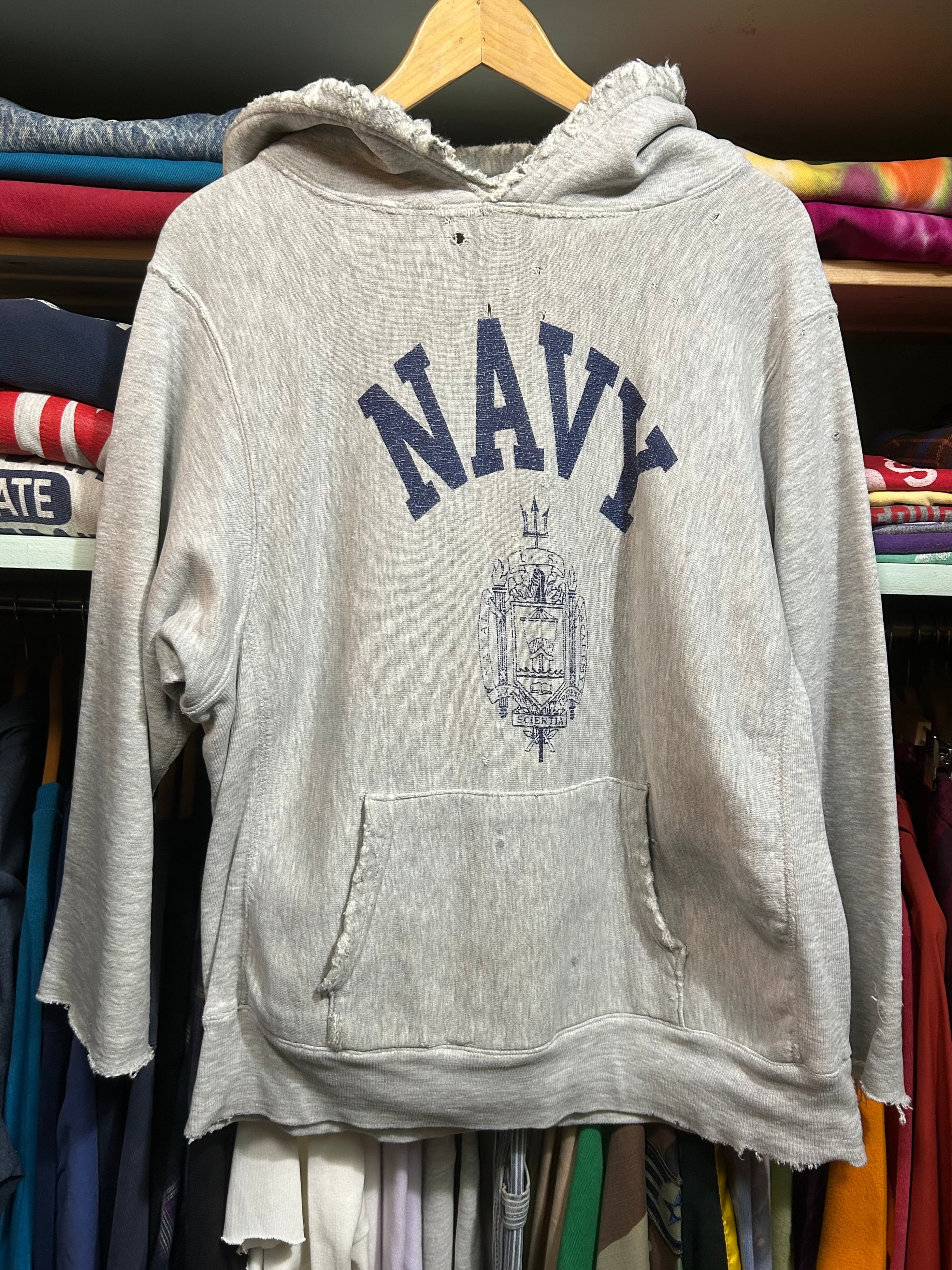 80s VINTAGE  reverse weave "U.S.NAVY"