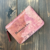 HORWEEN シェルコードバン スタンプ ミドルウォレット バーガンディ