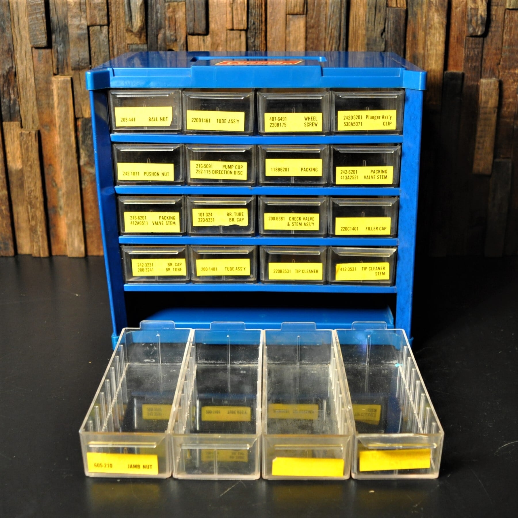 コールマン ビンテージ 199B355 パーツディスプレイキャビネット