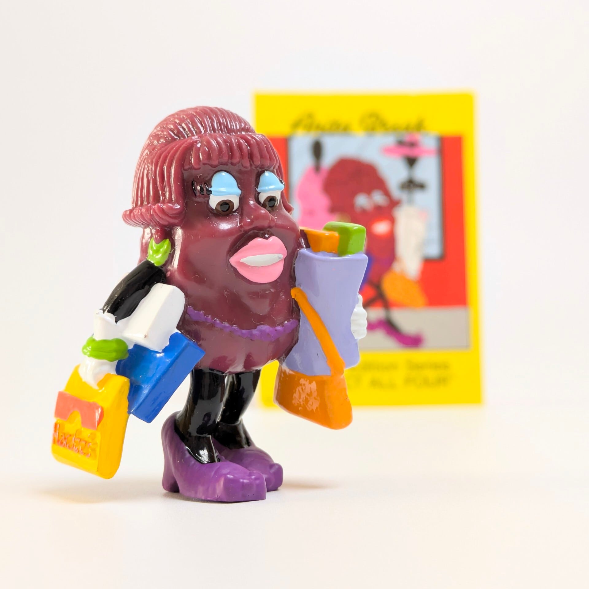 ☆ VINTAGE 1991 ☆ 【California Raisins（カリフォルニアレーズン）】『 Anita Break ( アニータ・ブレイク ) / Hardee's / CARD有り 』 ハーディーズミールトイシリーズ / PVC フィギュア ビンテージトイ 〚アメリカン雑貨 アメトイ〛