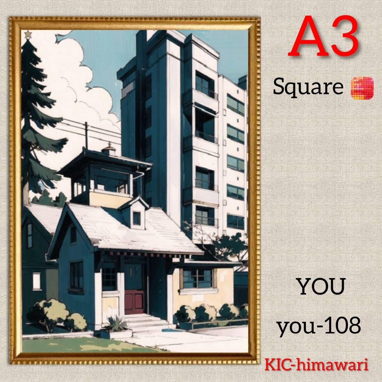 A3サイズ 四角ビーズ【you-108】ダイヤモンドアート