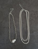BaroquePearl-point & Chain Necklace_2colors