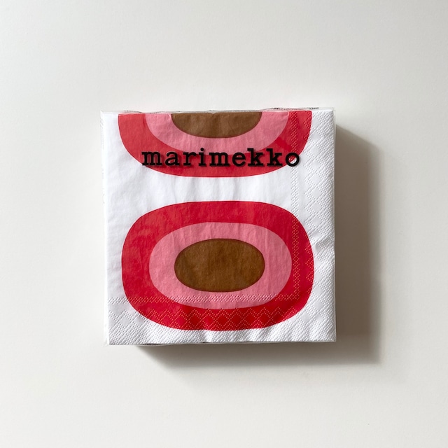 【marimekko】カクテルサイズ ペーパーナプキン MELOONI レッド 20枚入り