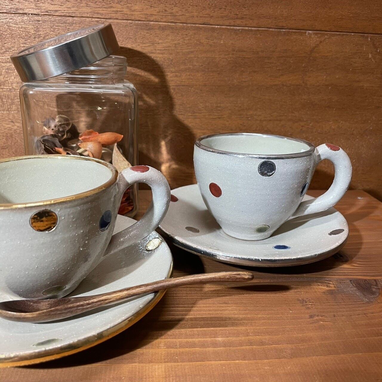 水玉日和 コーヒーカップ(皿付) | 清正陶器 tuboyagama