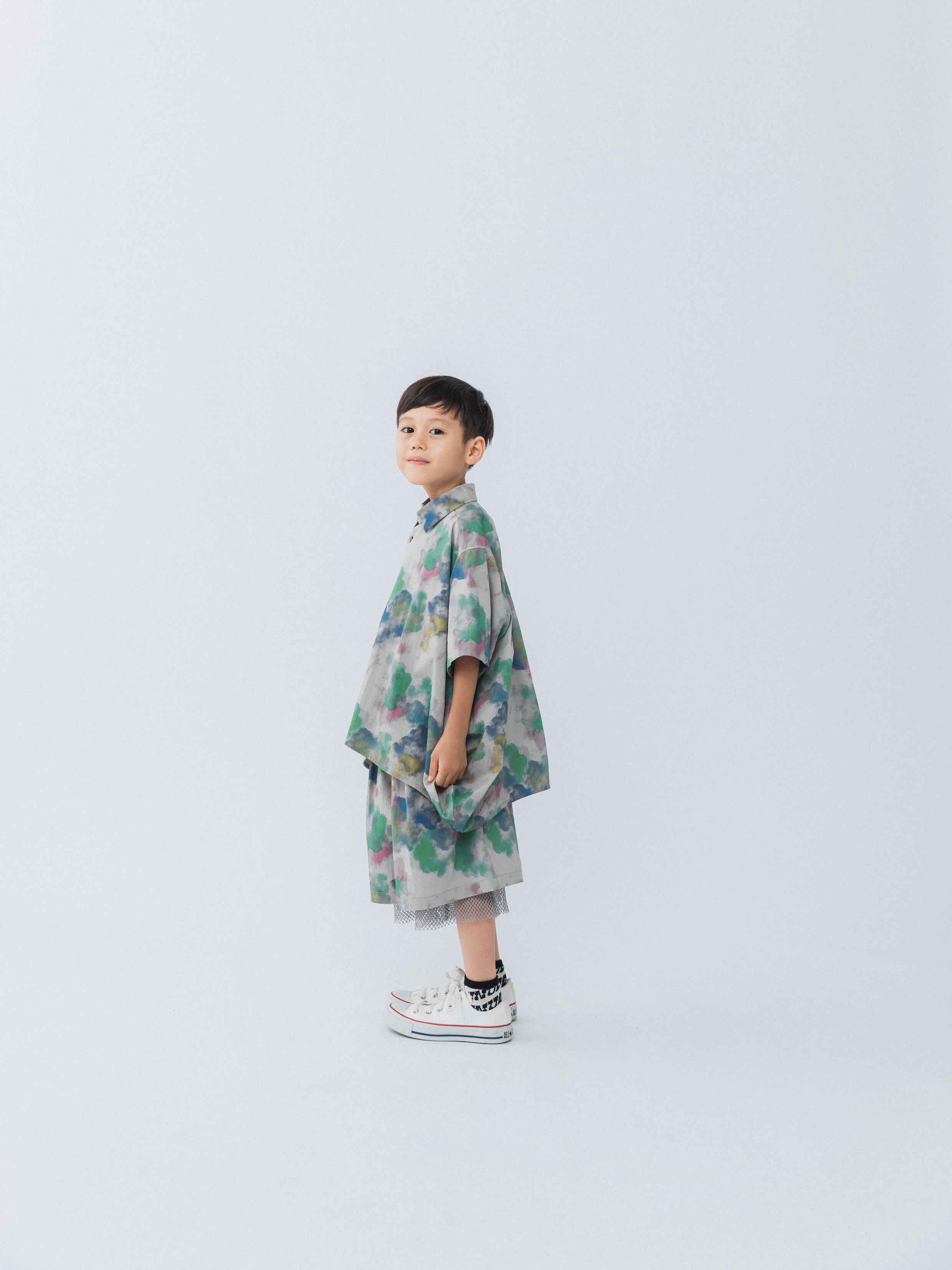 nunuforme 25SS 〉 ハーフスリーブサークルシャツ / Gray | 世界の子供