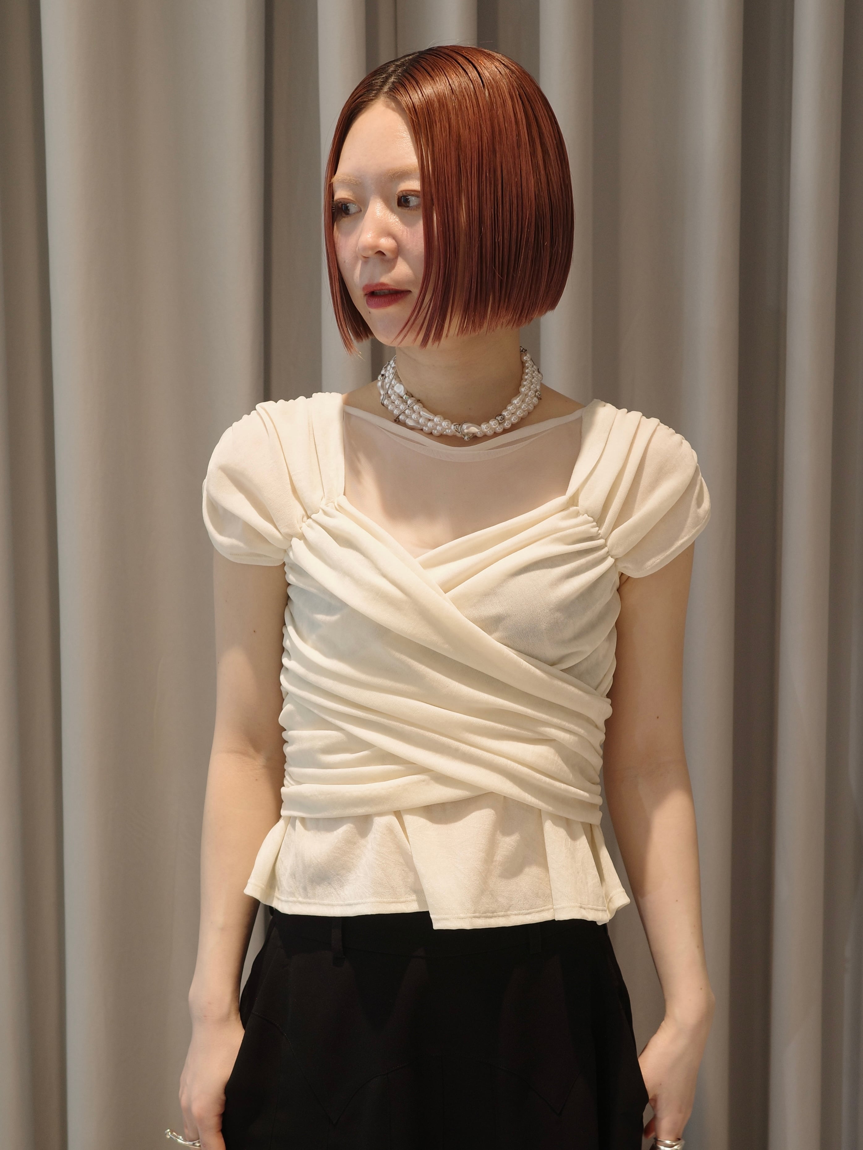 トップス FETICO FLOWER PRINT GATHERED TOP FETICO / フラワープリントトップス｜ESTNATION ONLINE STORE