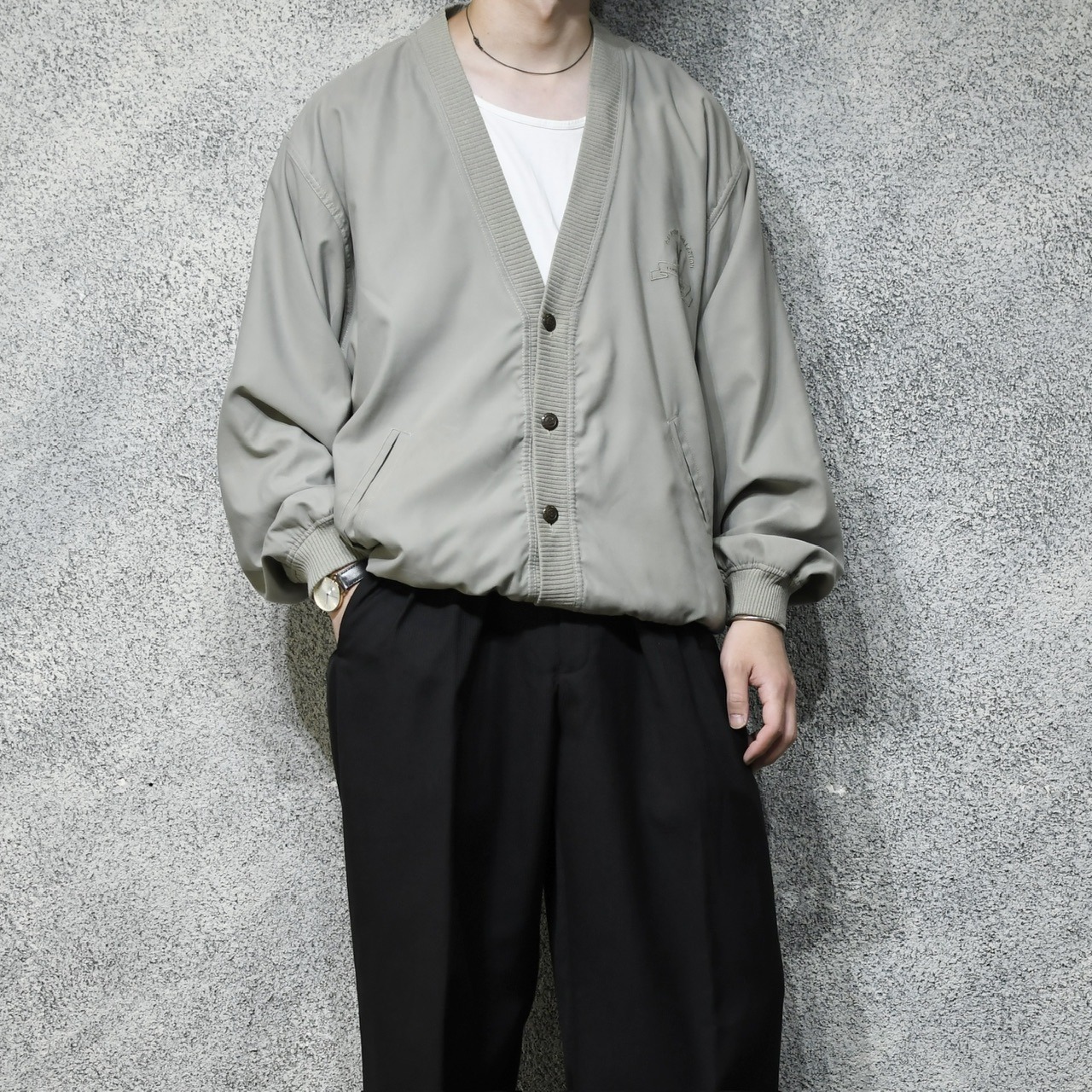 MALAGRIDA COLLECTION design smooth blouson cardigan