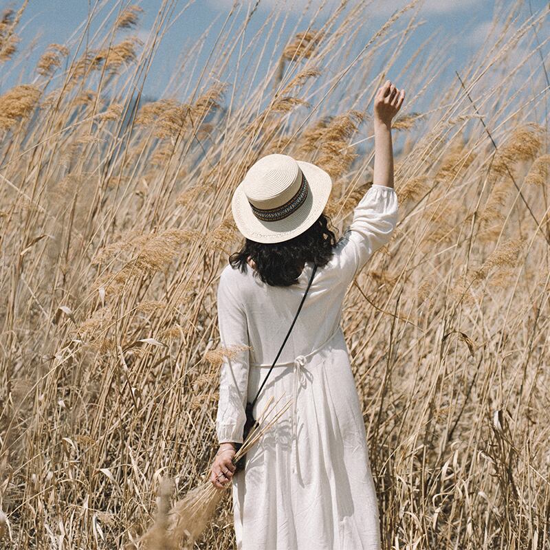 ホワイトドレス 長袖スリーブスカート ルーズラウンドネック ロング コットン Oネック ドリームホーストラベル婦人服55782719925