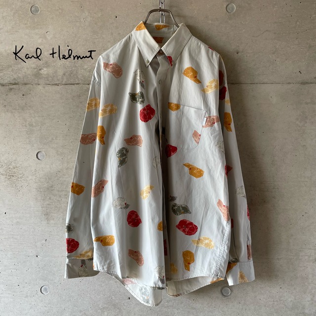 【karl helmut】design patterned cotton shirt(lsize)0329/tokyo