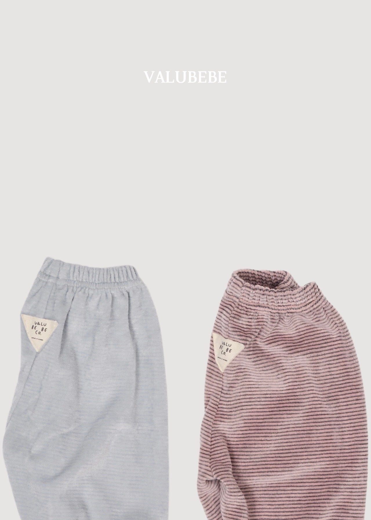 送料無料【予約】/ ベロアストライプパンツ/ valubebe