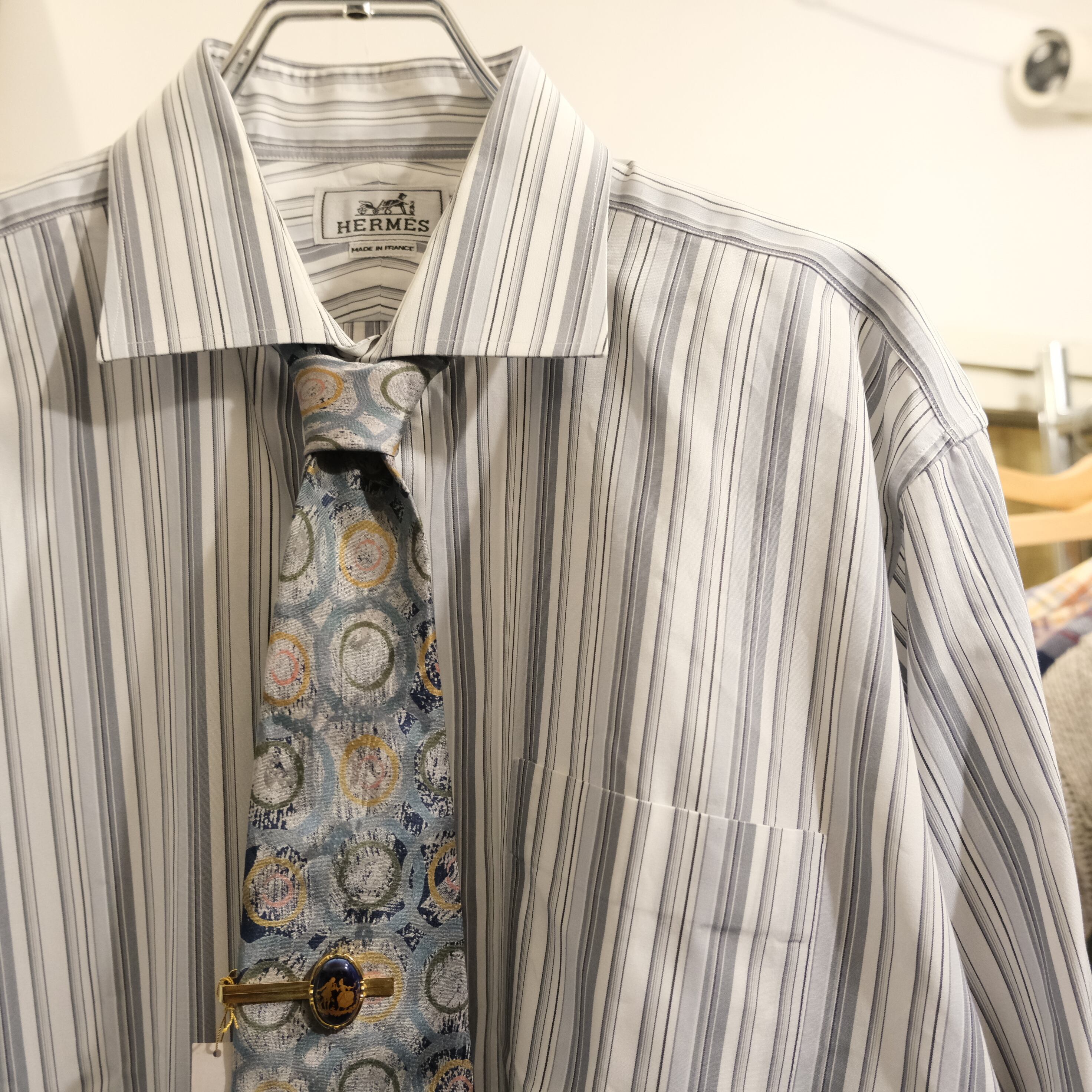 HERMES MADE IN FRANCE STRIPE SHIRT エルメス フランス製 ストライプ