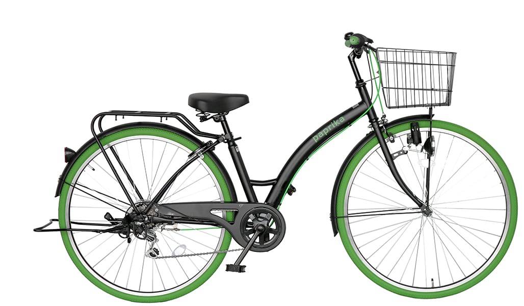 かもめ【引取限定】オリーブグリーン シティサイクル 前後バスケット付き26 オリーブグリーン シティサイクル 26インチ カバー付き 新生活応援
