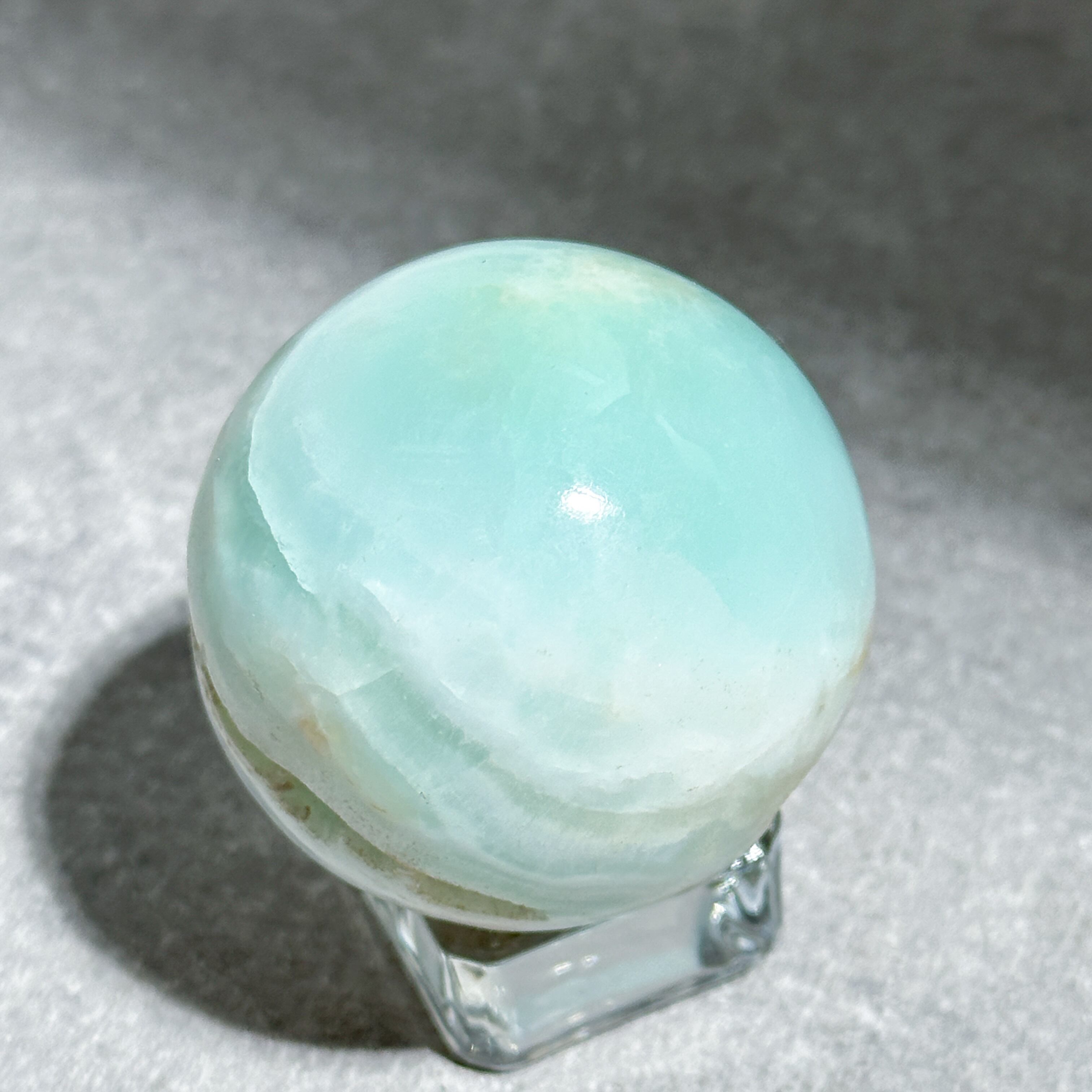 カリビアンブルーカルサイト スフィア（丸玉）02◇Caribbian Blue