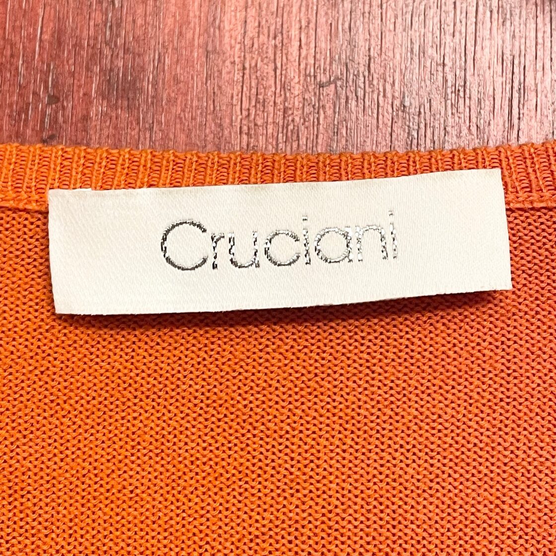 MADE IN ITALY製 Cruciani クルーネックコットンセーター オレンジ 48 