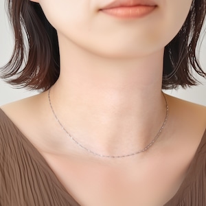 Pt850 ツイストチェーンネックレス 40cm No.193