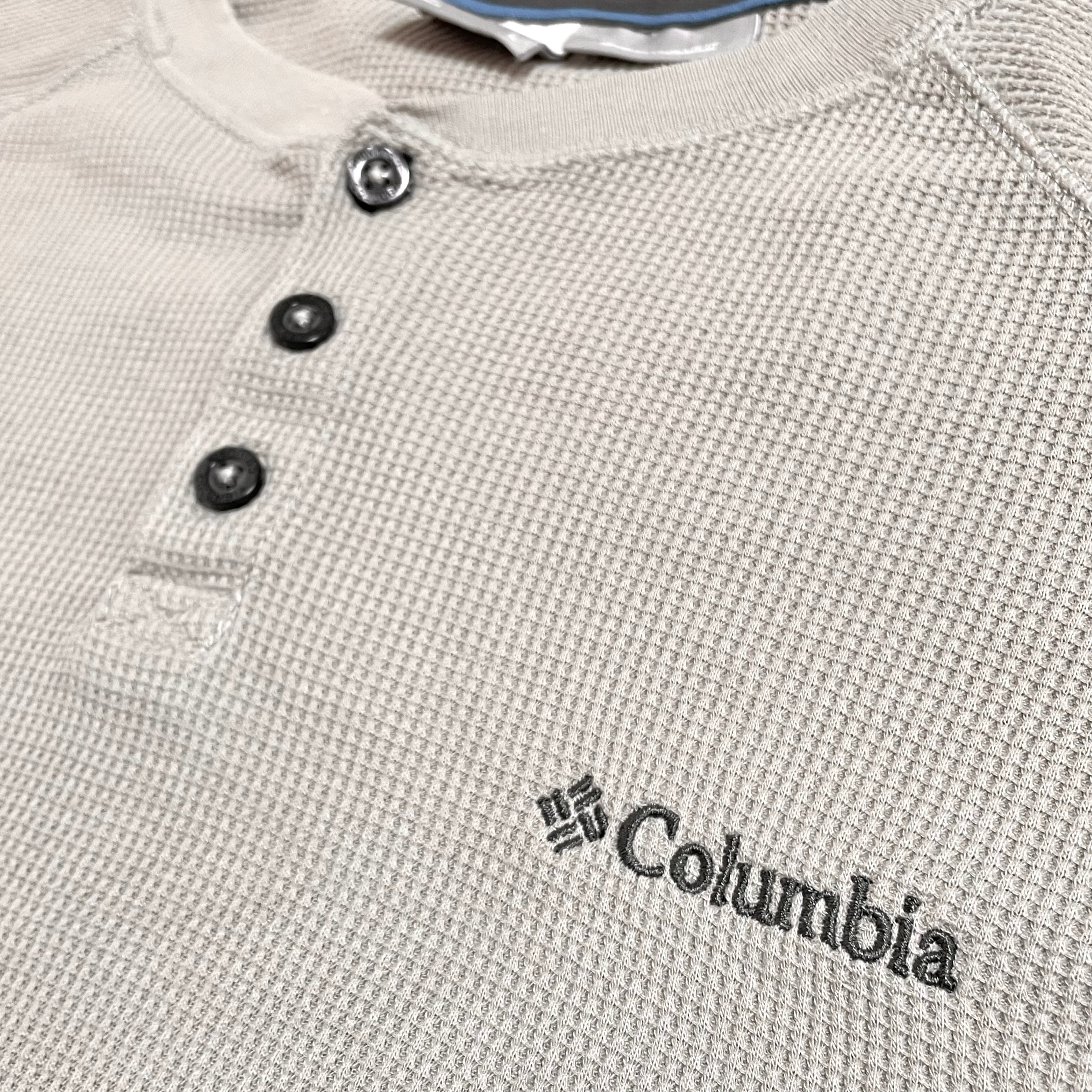 Columbia】ワンポイント 刺繍ロゴ サーマルシャツ ワッフル ヘンリー ...