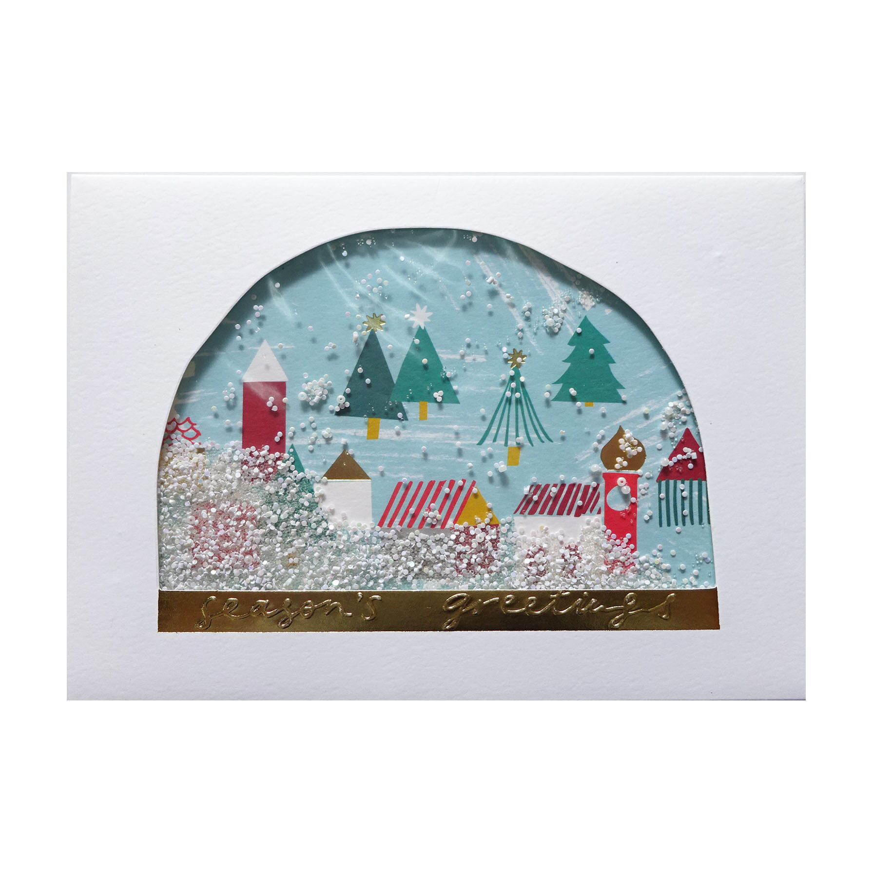 クリスマスグリーティングカード Meri Meri 25 6249 スノードーム Paperstory ペーパーストーリー