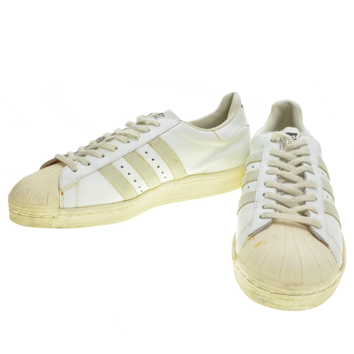 adidas アディダス SUPERSTAR スーパースター 単色ベロ フランス製 vintage ヴィンテージ 80s ホワイト 白 サイズ：US8.5 26.5cm スニーカー 【メンズ】