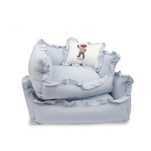 Blue Sky Check Cushion S size / monchouchou