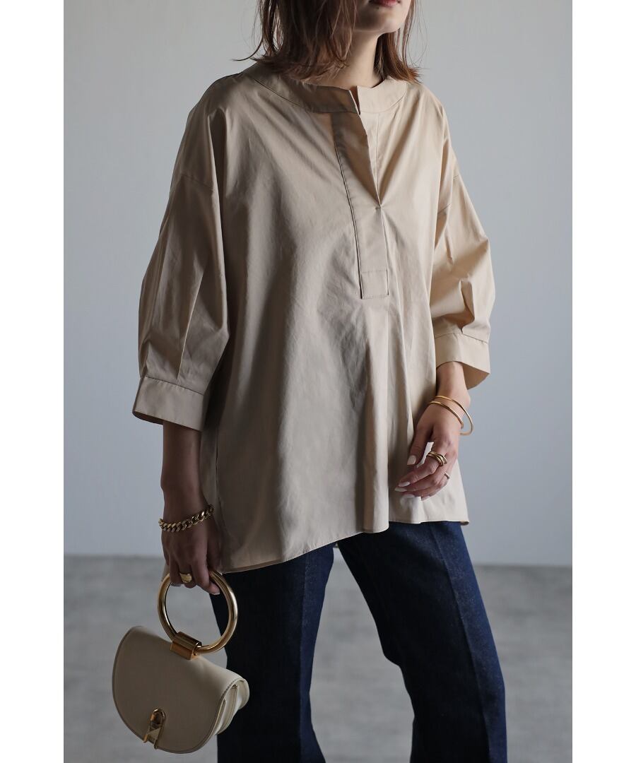 ノーカラースキッパーシャツ【t-11107】.