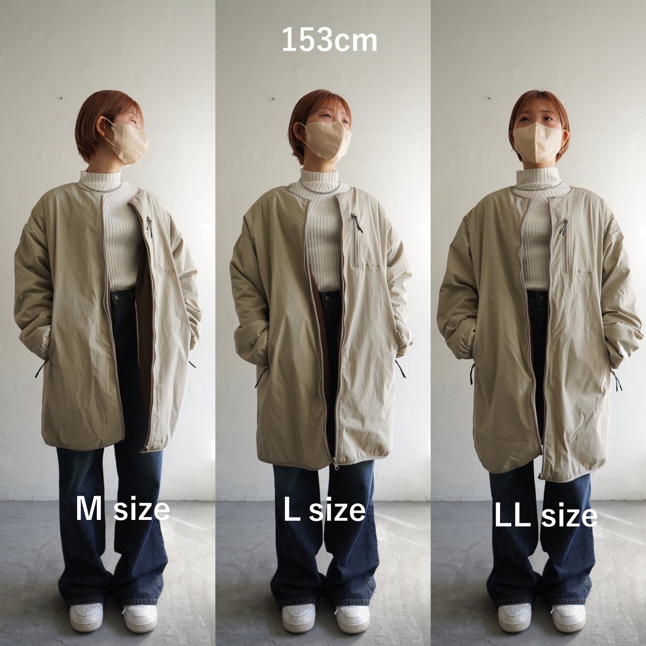 2way多機能ソフトリバーシブルボアouterlongホワイト×ブラウン