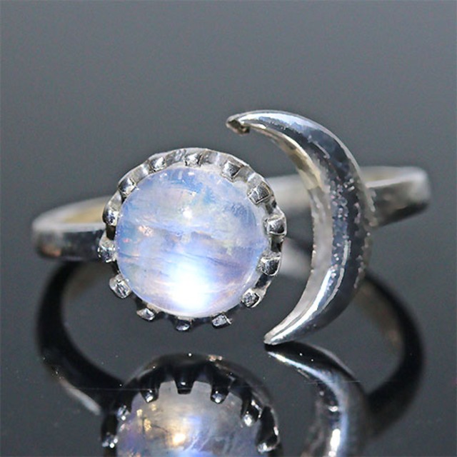 〔R461〕レインボームーンストーン ホワイトラブラドライト sv925 リング 指輪