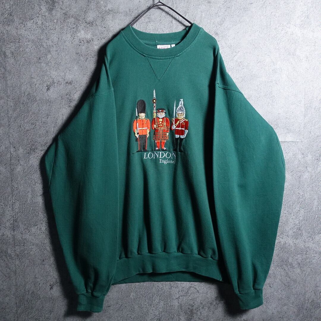 Green soldier embroidery design sweat