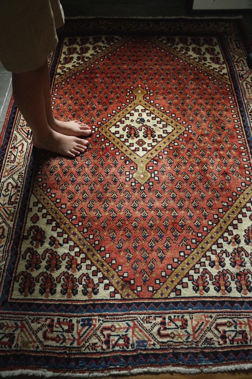 1296-Vintage Percian Senneh rug