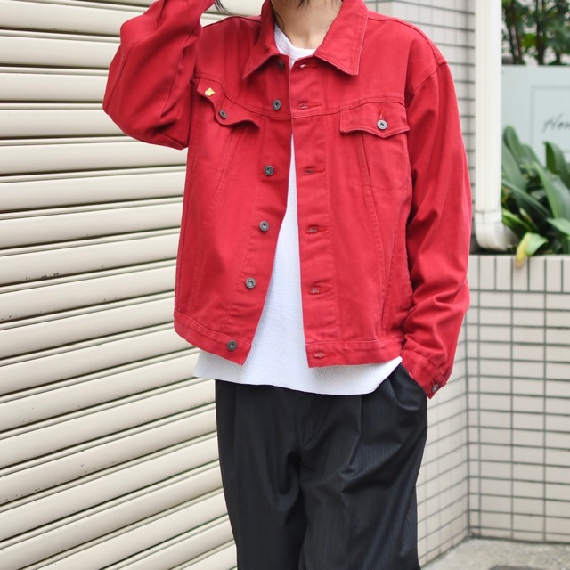 red denim jacket