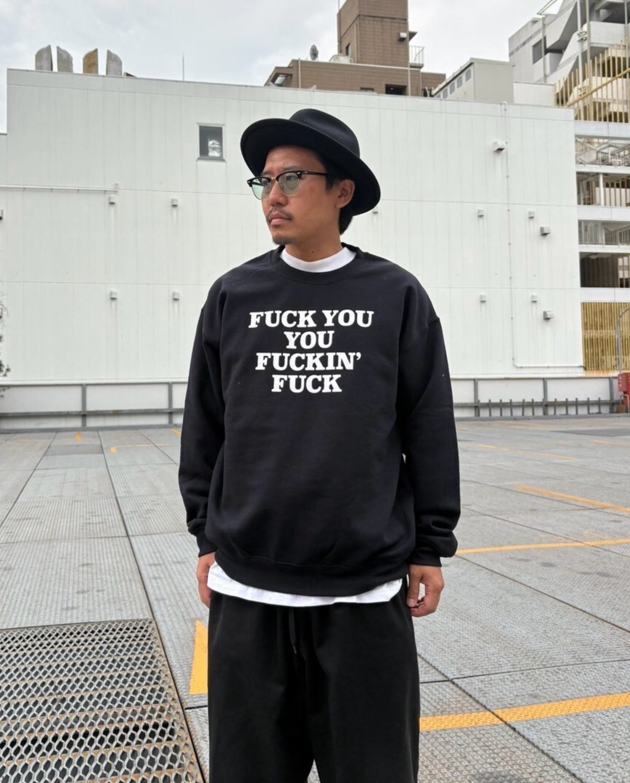 RIVERSIDE BASE 「FUCKIN' FUCK」SWEAT BLACK