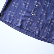OLD JOE / ORIGINAL PRINTED OPEN COLLAR SHIRTS (Square Dot) Short-sleeve