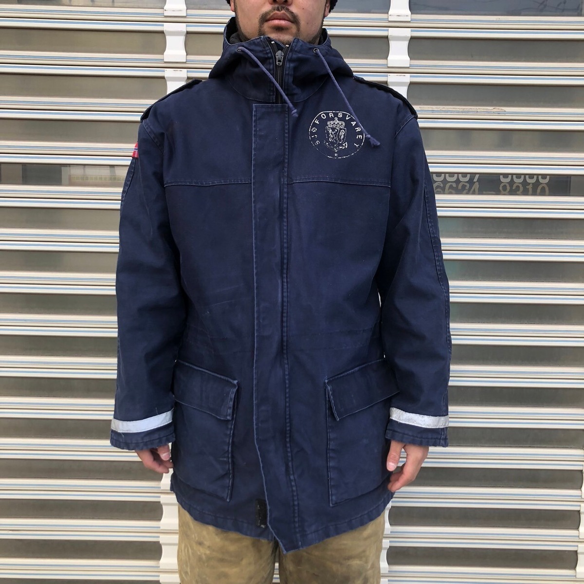 希少 70s ヨーロッパ古着 ノルウェー 国旗 ネイビー ヴィンテージ 