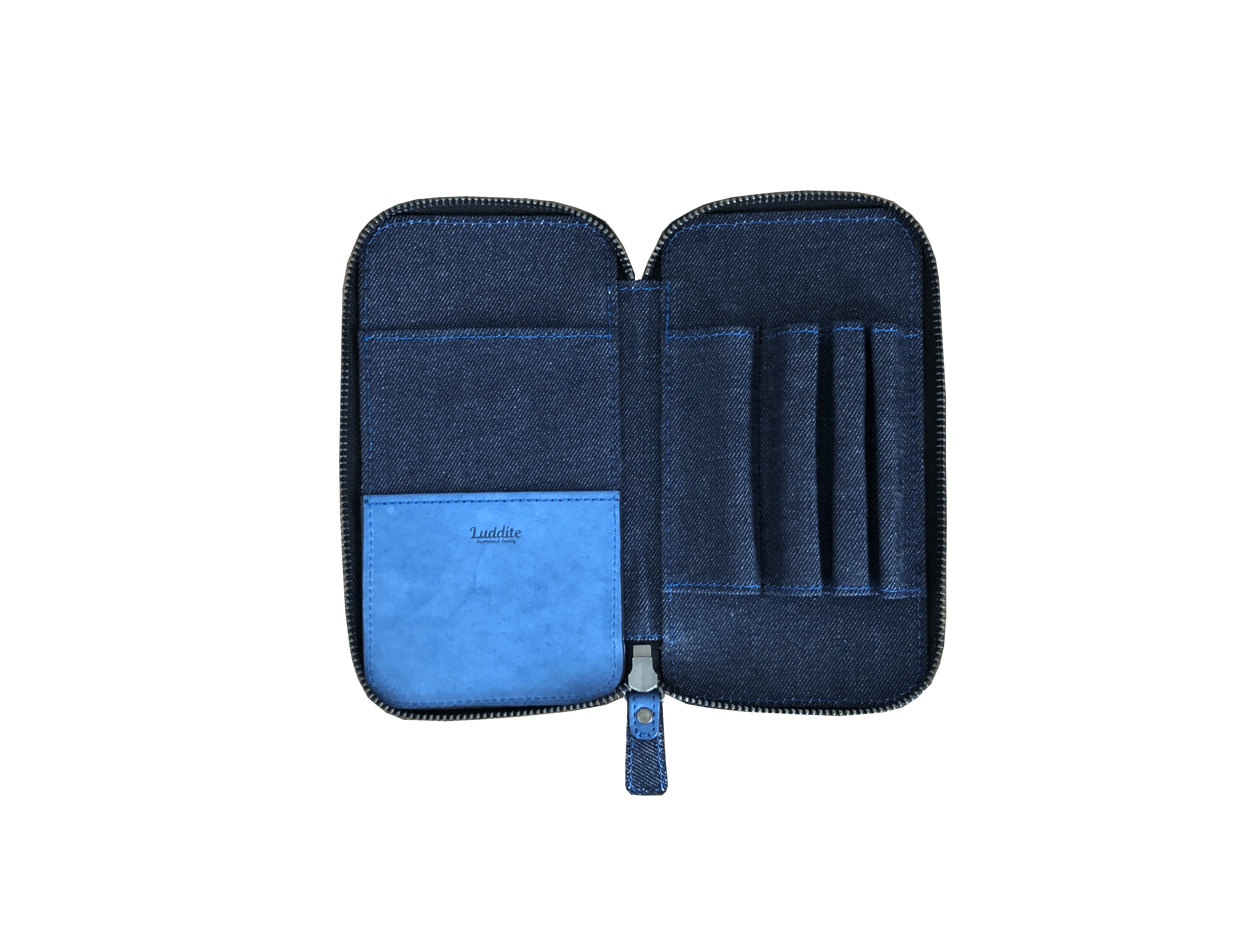 ラダイト レザーラウンドジップペンケースMAYA ブルー WEB限定】レザー