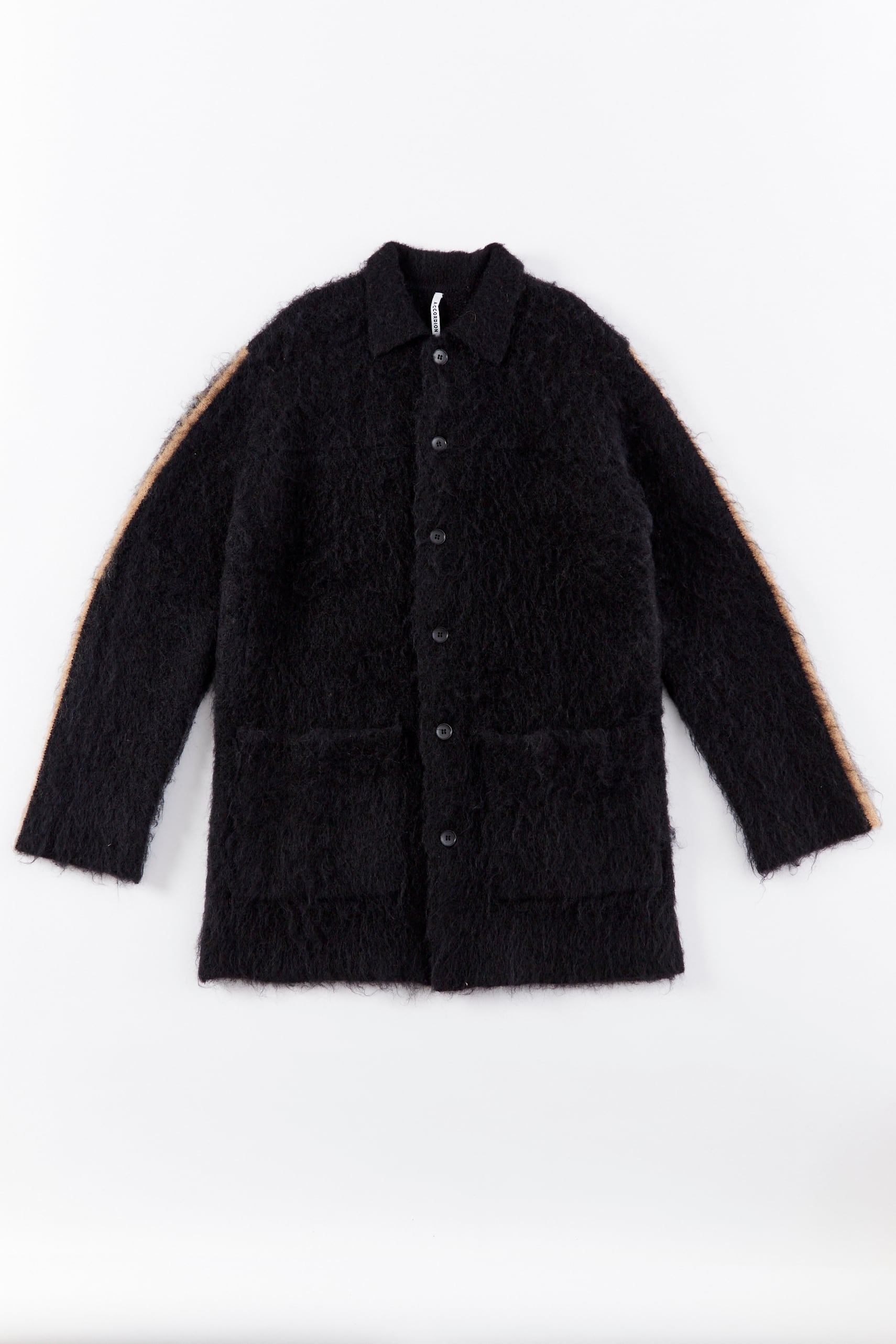 COLOR STRIPE SHAGGY JACKET 25AWAC-018 BLACK×CAMEL