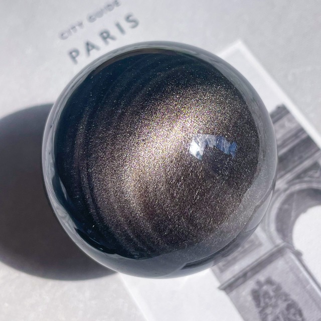 New Moon (Silver Sheen Obsidian Sphere) 5 ✧ シルバーシーンオブジディアン