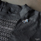 アンティークジュエリー シルバー モルフォ蝶 タイニーブローチ(バタフライタイプ)