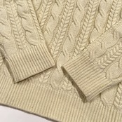 nano universe ナノユニバース ケーブル編み タートルネック ウール混 ニットセーター サイズ S /アイボリー/男女でも