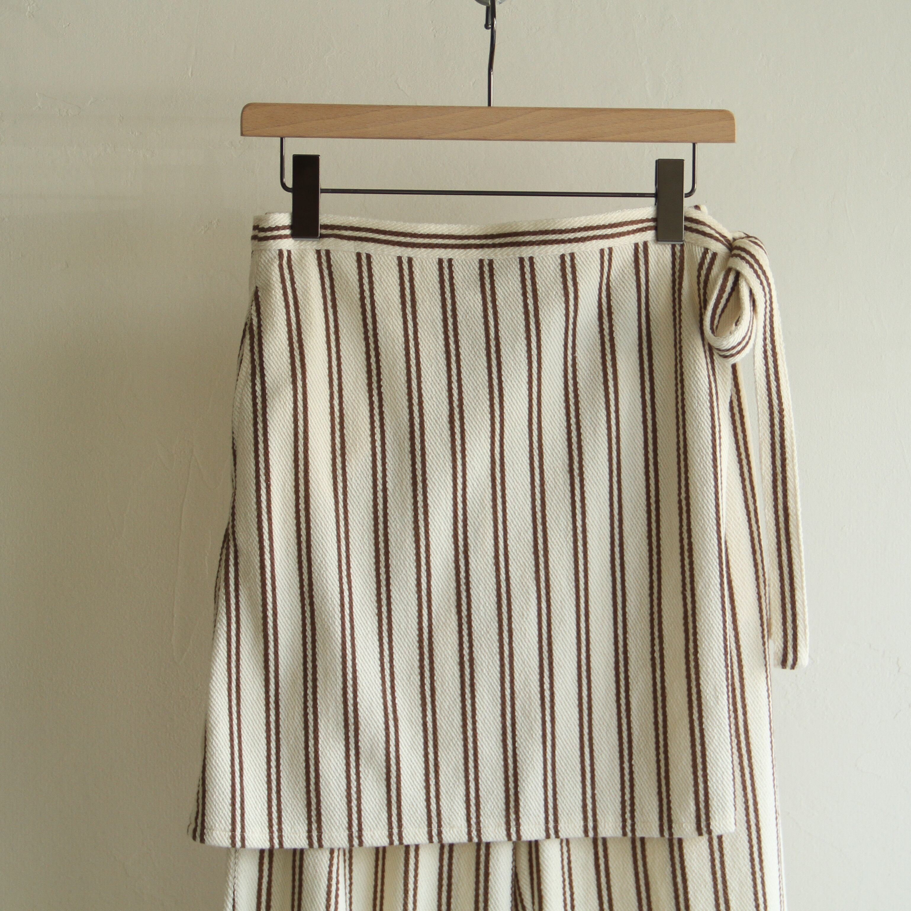 PHEENY ストライプ エプロンパンツ