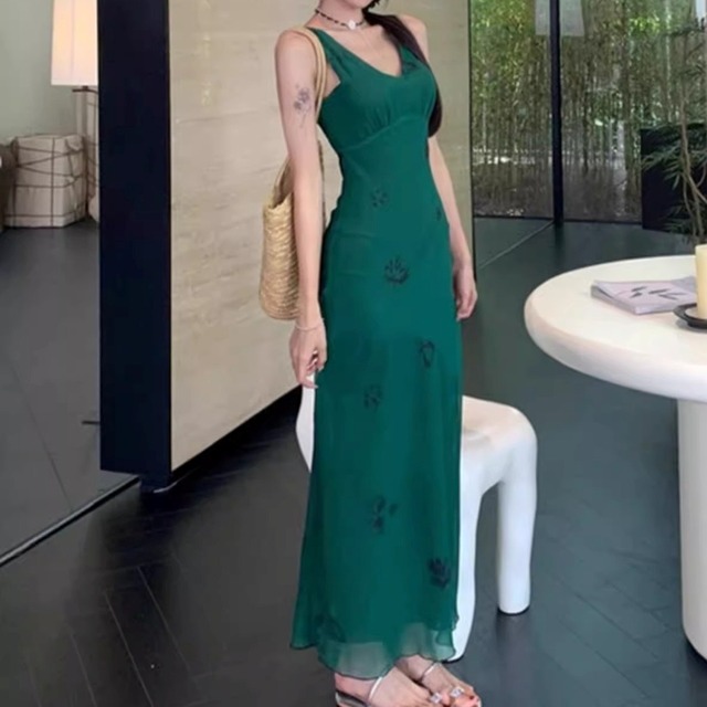 Slit Maxi Camisole Dress　　V151