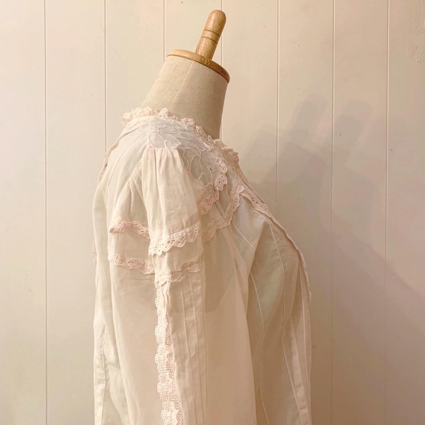 blossom pink cotton lace blouse