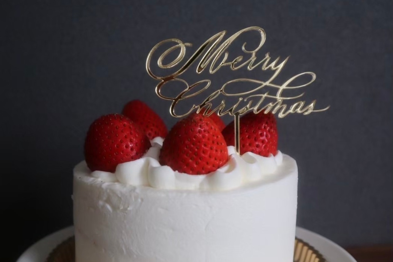 【クリスマス2025】カリグラフィークリスマスケーキトッパー（アクリル）