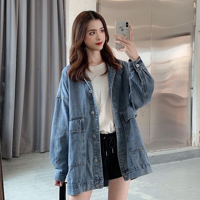 スプリングカーディガンジャケット ルーズ薄手 ロング 春物 試着室37475310732