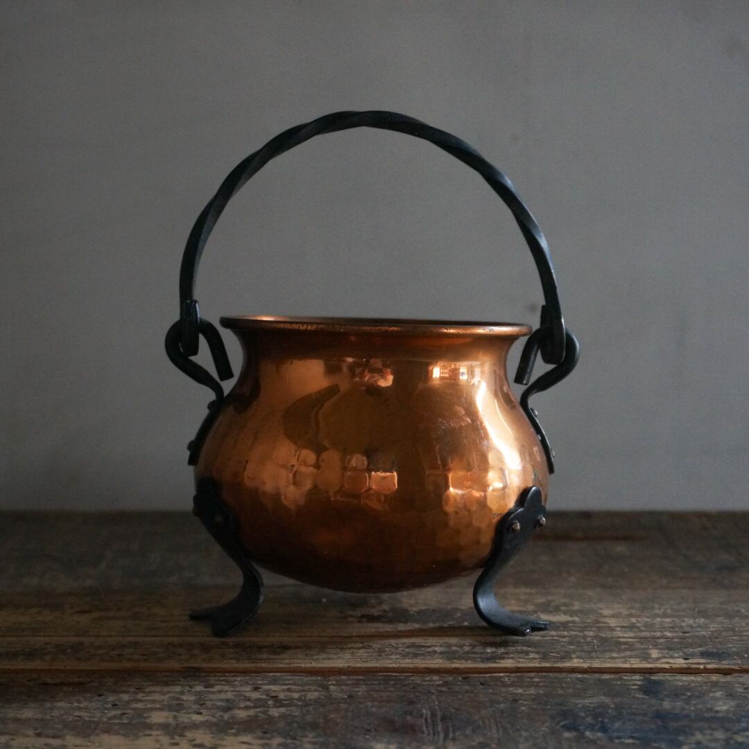 銅製 バケツ ポット 槌目打ち出し フランス アンティーク 【公式通販】