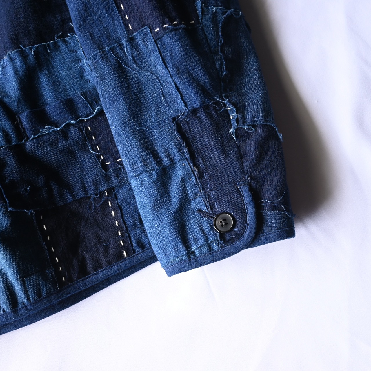 KUON / Vintage Boro Patchwork V-neck Jacket