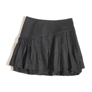 miumiu  virginwool   asym  pleated mini skirt