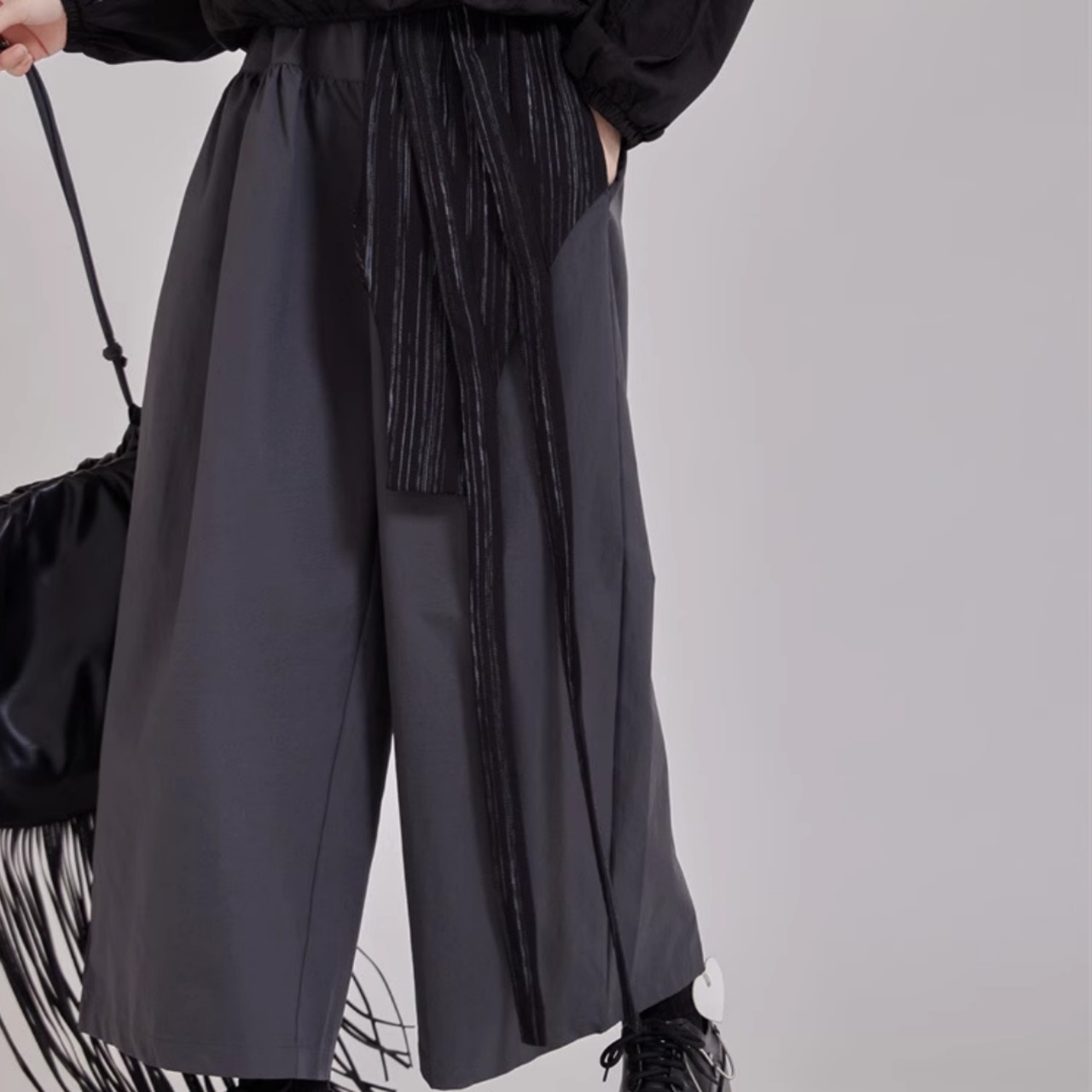 Cropped pants striped slimming (ME163)