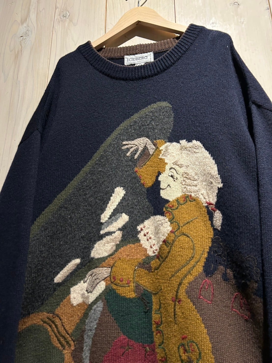 ICEBERG モーツアルトデザイン ヴィンテージ ニットセーター a.k.a.C.a.k.a vintage】