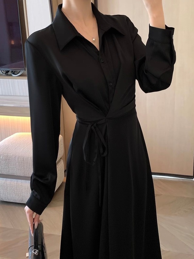 silhouette wrap shirt dress.3255